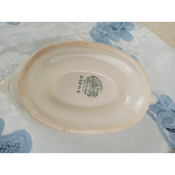 Vintage Homer Laughlin Eggshell Georgian Gravy Dish & Plate w/ Floral Design - Picture 11 of 12